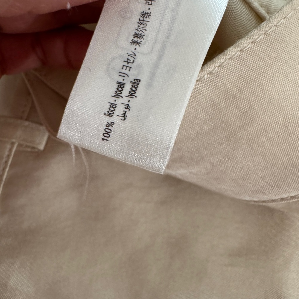 Zara 100% Lyocell Cream Wide-Leg Pants - Picture 13 of 13